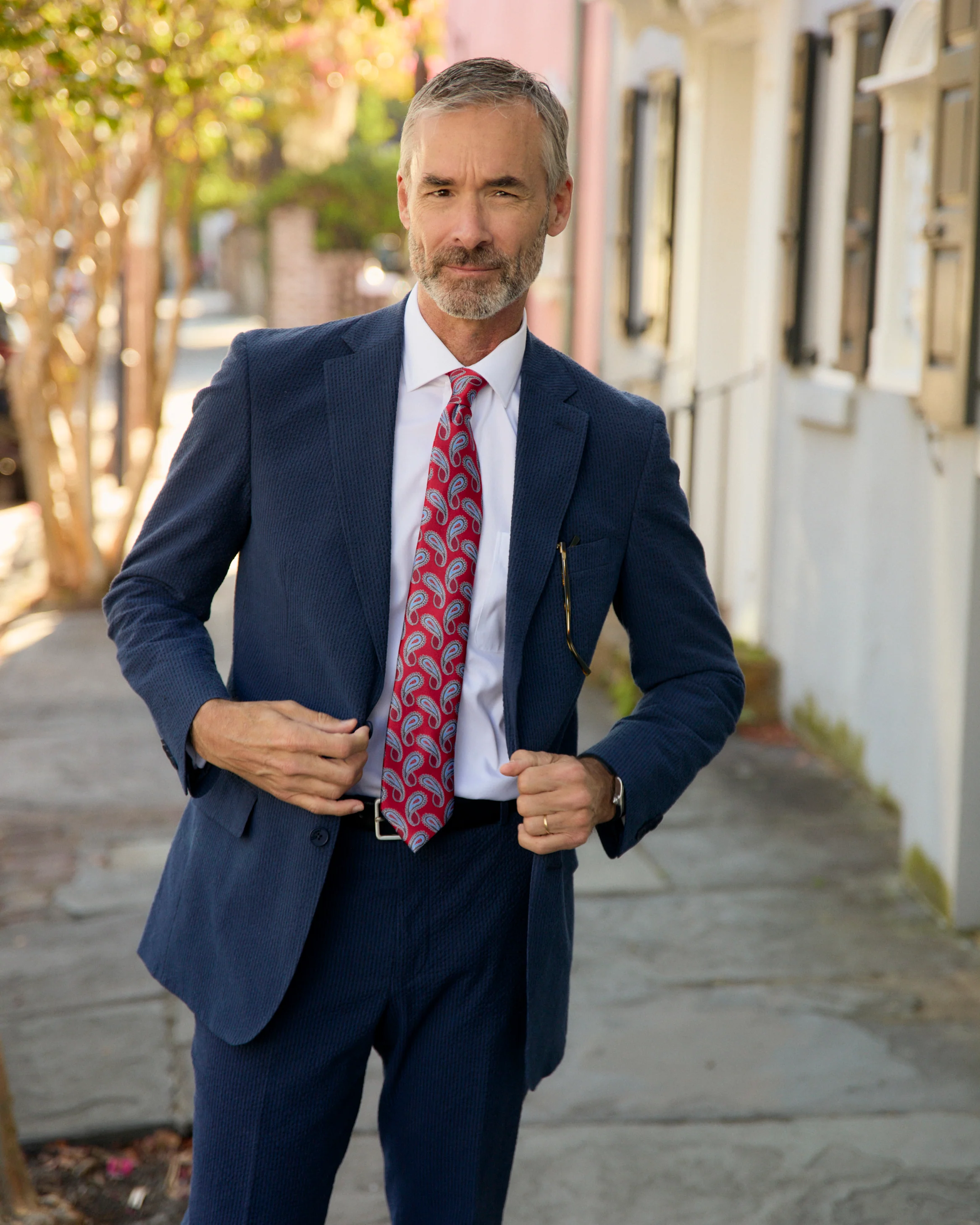 Vieux Carre Navy/Black Seersucker Stretch Sport Coat - Image 3