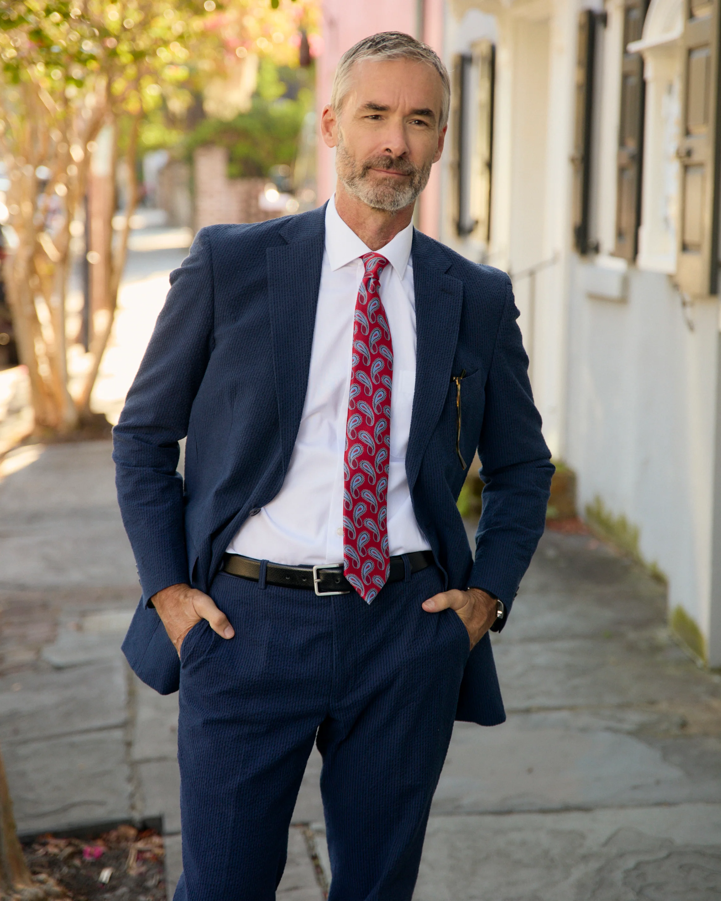 Vieux Carre Navy/Black Seersucker Stretch Sport Coat - Image 5